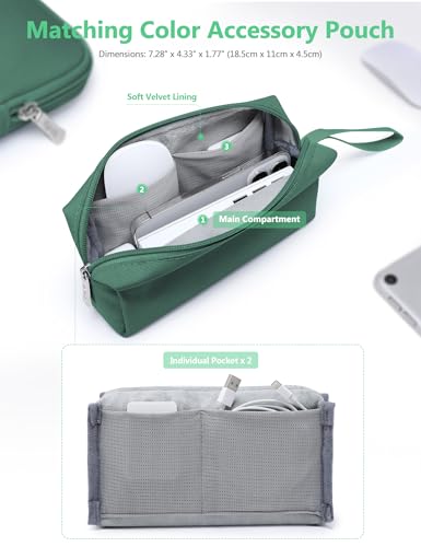 HYZUO 13 Inch Laptop Sleeve Bag Set for MacBook Air 13 M5/M4/M3/M2/M1 A3449 2026-2018, 13" MacBook Neo 2026 A3404, MacBook Pro 13 M2/M1 2026-2016, iPad Pro/Air 13, XPS 13, Surface Pro, Jungle Green - color: Jungle Green, size: 13 Inch