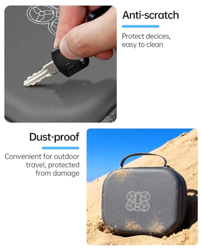 LKTOP Neo Carrying Case for DJI Neo (No RC) Accessories, PU Leather Storage Bag Waterproof Travel Handbag Protective Hard Case, Compatible with DJI Neo Drone, Battery, Charger, Propellers (9×7×3 In)