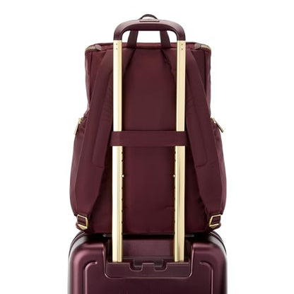 Samsonite Mobile Solutions 2 Deluxe Backpack, Laptop & Tablet Backpack with Padded Compartments, Front Zippered Pocket with Organizer, Water Bottle Pockets, StackIt™ Strap, Work & Travel Bag - Merlot - color: Merlot