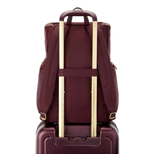 Samsonite Mobile Solutions 2 Deluxe Backpack, Laptop & Tablet Backpack with Padded Compartments, Front Zippered Pocket with Organizer, Water Bottle Pockets, StackIt™ Strap, Work & Travel Bag - Merlot - color: Merlot