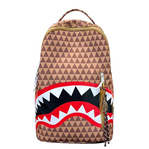 Large Capacity Laptop Backpack Water Resistant Durable Daily Carry Backpack Graphic Urban Streetwear Bookbag for Commuting (Brown) - color: Brown