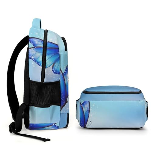 Business Anti Theft Laptop Backpack Sky Blue Butterfly, Waterproof Travel Computer Bag with Laptop Compartment Gifts for Men Women - color: Pattern (330)