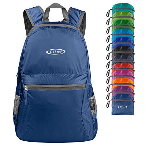 G4Free 20L Lightweight Packable Backpack Travel Hiking Daypack Foldable Backpack for Men Women - color: A-medium Blue