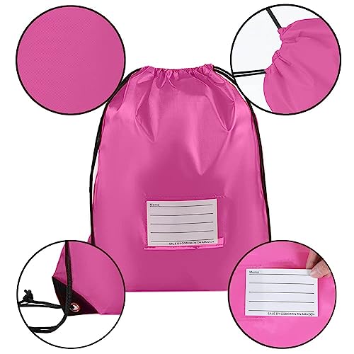 CODOBON 16 Pack Drawstring Bags,Bulk Draw String Backpack, Gym Sports Cinch Bag Sackpack for Women Men, Pink - color: Pink