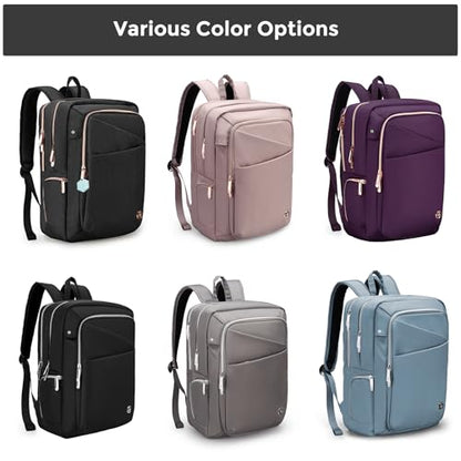Swissdigital Design Business Backpack For Women with Rose Gold-Tone Zippers College Travel Laptop Backpack with Apple Find My Network,Fits 15.6 inch Laptop,Black-Finder Color Random | SD1006FB0-01 - color: Black Hexagon