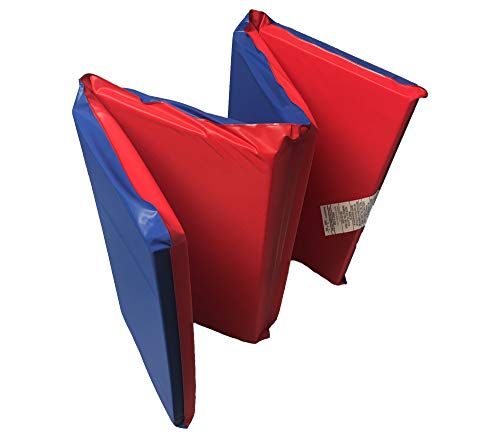 KinderMat, 1.5 Inch Thick, 4-Section Rest Mat, Red/Blue, Great for School, Daycare, Travel, and Home, 100% Made in the USA… - color: Red/Blue Mat 1.5 Inch