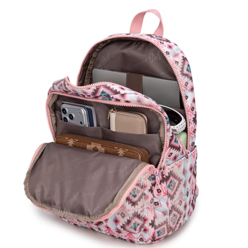 Montana West Backpack Purse for Women Western Aztec Backpack Purse Lightweight Casual Daypack for Travel - color: C-pink