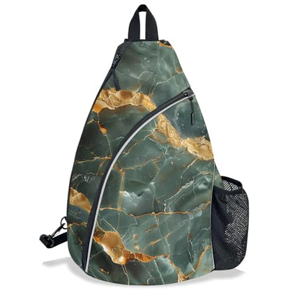 Pickleball Bag for Women Men Adjustable Crossbody Sling Backpack Hold Pickleball Paddle Water Bottle - color: Multicolor 14