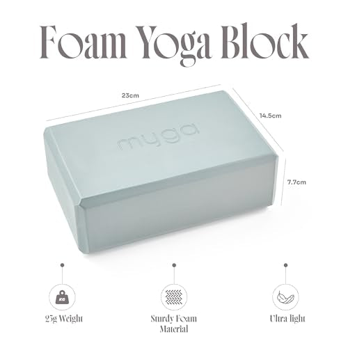 MYGA Yoga Block,Lightweight EVA Foam Yoga Brick,High Density Non-Slip Block for Yoga Poses, Pilates, Balance and Flexibility - color: Teal
