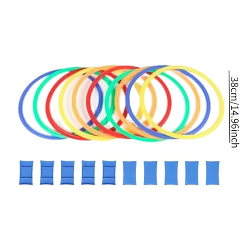 10 Pieces Speed Agility Rings Set Exercise Circle Jumping Hoops with Buckles Construction Suitable for Soccer Practice Kids