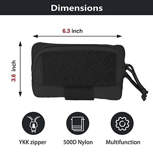 PETAC GEAR Tactical Molle Admin Pouch, Small Organizer Pocket for Tactical Vest/EDC Gun Belt/molle Platform. - color: BK
