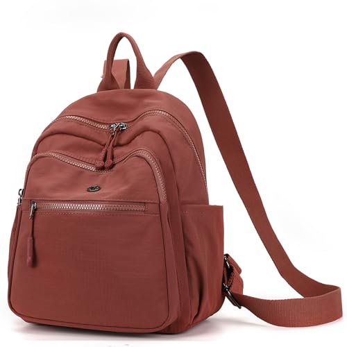 Mini Backpack Purse for Women Lightweight Nylon Casual Bag Small Daypacks for Work Travel (B Wine Red) - color: B Wine Red
