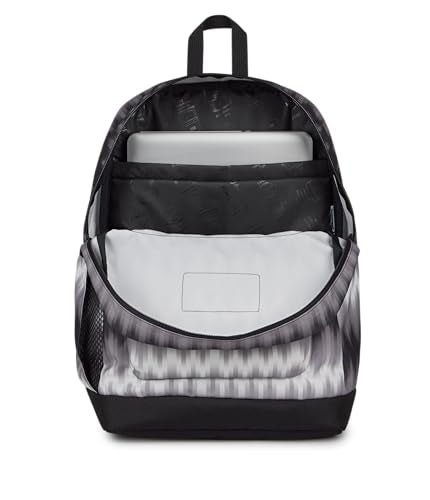 JanSport Cross Town Plus Backpack - Large Main Compartment, Side Water Bottle Pocket, 15-Inch Padded Laptop Sleeve - Digi Tie Dye Black - color: Digi Tie Dye Black
