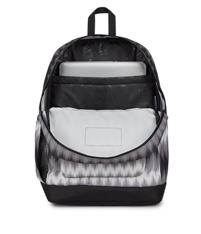 JanSport Cross Town Plus Backpack - Large Main Compartment, Side Water Bottle Pocket, 15-Inch Padded Laptop Sleeve - Digi Tie Dye Black - color: Digi Tie Dye Black