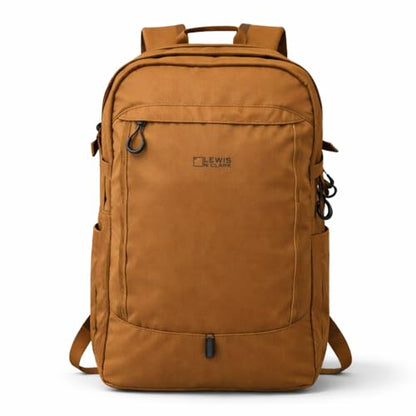 Lewis N. Clark 28L Hiking Daypack – Full-Size Trail Backpack with Padded Straps, Rain Cover & Removable Laptop Sleeve - color: Brown, size: 28L