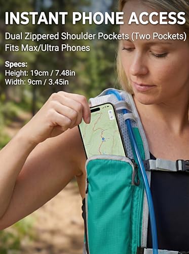Hydration Hiking Backpack, Water Hiking Backpack, Hydration Backpack with 15l Water Bladder, Runinnng Backpack for Men Women for Cycling Campling - color: Emerald Green