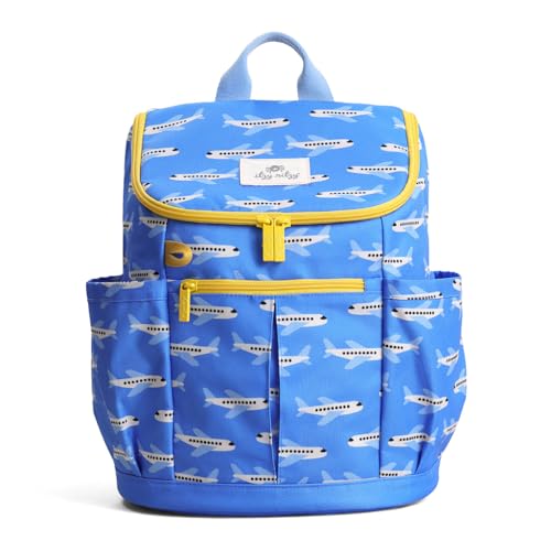 Itzy Ritzy Toddler & Kids Backpack - Lightweight Preschool & Elementary School Bag with Padded Straps, Trolley Sleeve, 2 Side Pockets, Tablet Sleeve & Name Label (Airplanes) - color: Airplanes