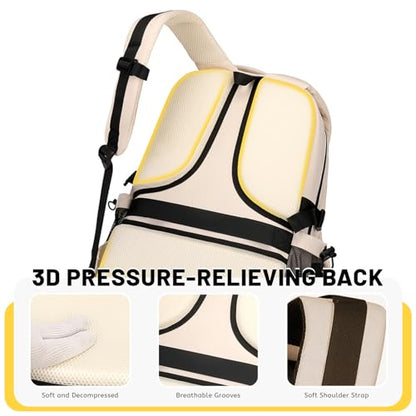 Lohol Multi-Pocket Backpack with 15.6 inch Laptop Compartment, Water Resistant Bookbag for School College and Travel (Grey - color: Grey
