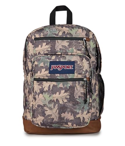 JanSport Cool Backpack with 15-inch Laptop Sleeve, Large Computer Bag Rucksack with 2 Compartments, Ergonomic Straps, Woodland Camo - color: Woodland Camo Green/Grey/Charcoal