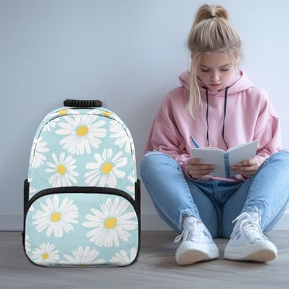 Breathable Comfort School Backpack for Teen Boys & Girls - Daisy Anime Style Print 17 Inch Laptop Backpack with Mesh Back Panel & Padded Shoulder Straps for Heavy Textbook Carrying - color: Daisy Anime Style Print