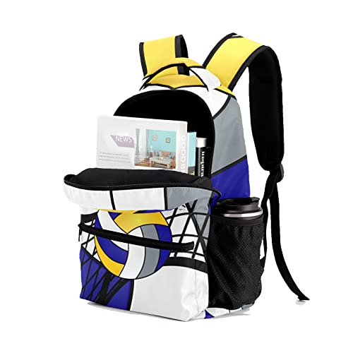 Custom Volleyball Blue Yellow White Personalized Causual Shoulder Bag Sports Leisure Camping Backpack for Women Men - color: Design 3
