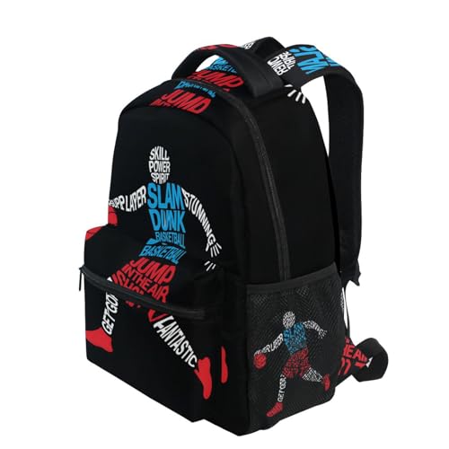 ALAZA Basketball Player Bank Shot Sports Large Backpack Personalized Laptop iPad Tablet Travel School Bag with Multiple Pockets - color: Basketball
