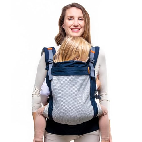Beco Toddler Carrier with Breathable 3D Mesh & Extra Wide Seat - Front-Carry & Backpack Style - Lightweight Sling Carrier for Children (24-48 Months) - Cool Navy - color: Cool Navy