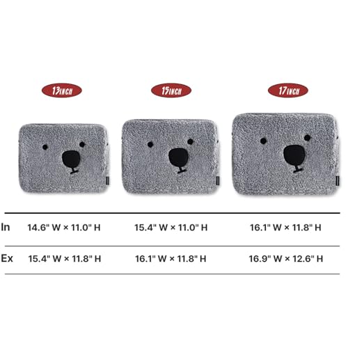 Pluffy HACHAN Laptop Pouch [13 inch/15 inch/17 inch] Cute Fluffy Laptop Pouch Case Sleeve for Women (Grey, 13 inch) - color: Grey, size: 13 inch