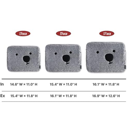 Pluffy HACHAN Laptop Pouch [13 inch/15 inch/17 inch] Cute Fluffy Laptop Pouch Case Sleeve for Women (Grey, 15 inch) - color: Grey, size: 15 inch