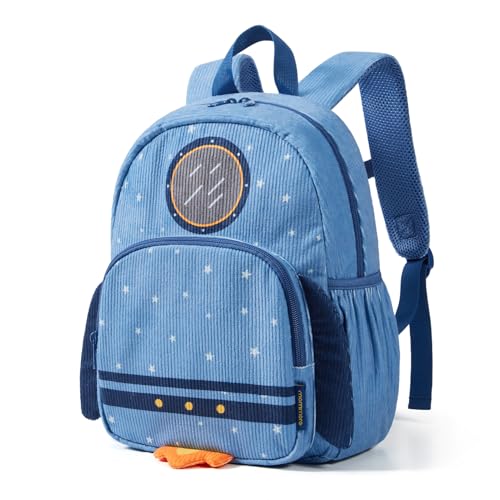 mommore Toddler Backpack for Boys 2-4: Cute Corduroy Backpack for Boys 3D Animal Cartoon Preschool Kindergarten Backpacks - Rocket - color: Rocket, style: Toddler-13"h