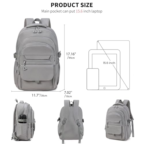 GAEKEAO Travel Backpack for Women Men,15.6 Inch Laptop Backpack Lightweight Casual Daypack Cute Bookbags for Work College Grey - color: A03 Grey