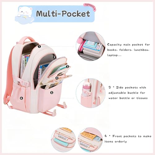 3Pcs Backpack for Girls with Tote Bag, School Bags Bookbag for Teen Girls Backpack with Star Pins and Furry Pendant, A08-3Pcs Blue - color: A08-3pcs Blue