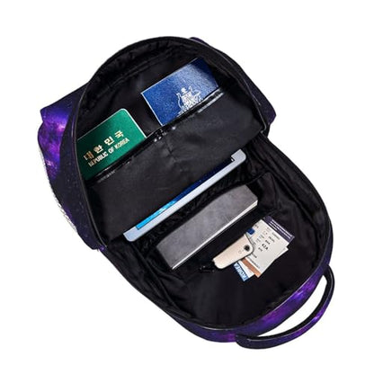 Outdoor Hiking Backpack Purple Space Galaxy Shimmering, Water Resistant Daypack with Side Mesh Pockets for Camping, Beach and Sports - color: Pattern (266)