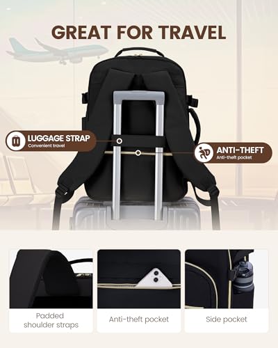 LOVEVOOK 50L Travel Backpack Flight Approved Carry on Backpack,3 Packing Cubes,Waterproof Personal Item Travel Bag,TSA Carry on Luggage Suitcase Travel Essentials,Gifts for Women & Men,fits 18" Laptop - color: Grayish Purple - Nostalgic Violet, size: X-La