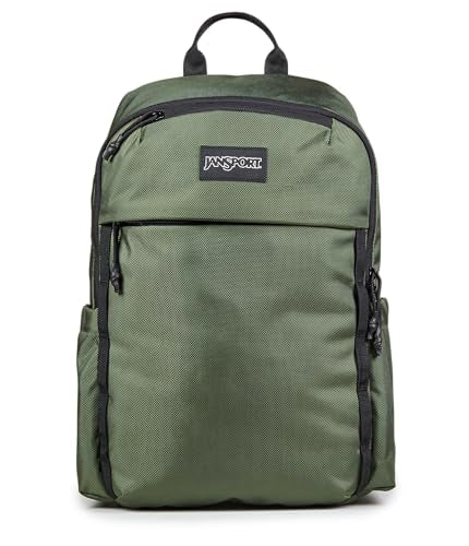 JanSport Venture Daypack – Travel Pack With Large Main Compartment, Padded Laptop Sleeve, Dual Water Bottle Pockets, and Attachment Buckles, Cargo Green - color: Cargo Green, style: Venture Daypack