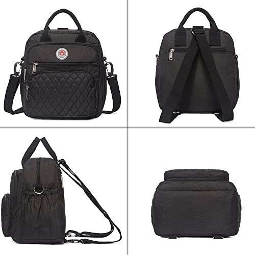 Insulated Lunch Bag Backpack for Women/Men, 3 carrying way Lunch Tote, Large Waterproof Cooler Box with Side pockets for Adults, College, Work, Beach, Picnic, Black - color: Black