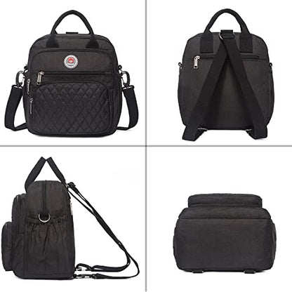 Insulated Lunch Bag Backpack for Women/Men, 3 carrying way Lunch Tote, Large Waterproof Cooler Box with Side pockets for Adults, College, Work, Beach, Picnic, Black - color: Black