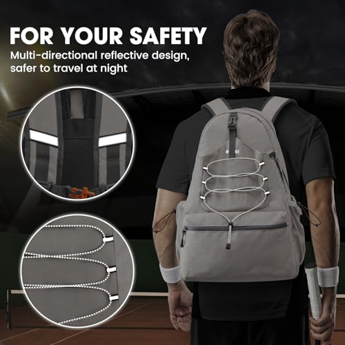 G4Free Tennis Bag, Tennis Backpack for Women Men, Large Pickleball Bag, Holds 4 Rackets with Shoe Compartment - color: Ivory