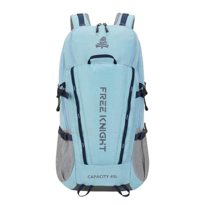 Bseash 45L Waterproof Hiking Camping Backpack with Rain Cover, Outdoor Sport Travel Bag Daypack for Climbing Skiing Cycling (Blue) - color: Blue
