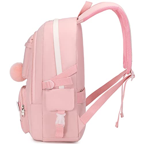 Classic Diamond School Backpack for Girls Laptop Backpack Cute Bookbag Kawaii College Backpack School Backpacks for Teens Girls Student (Pink) - color: Pink