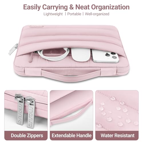 MOSISO Compatible with MacBook Air 15 inch Case M5 2026 M4 2025 M3 2024 M2 2023 A3448 A3241 A3114 A2941, Plastic Hard Shell Case&Puffy Sleeve Bag&Keyboard Skin&Webcam Cover&Screen Film, Baby Pink - color: Baby Pink