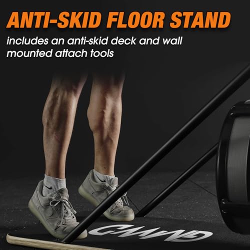Ski Exercise Machine, GMWD Ski Equipment Indoor Aerobic Wind Resistance Machine, Indoor Strength Training Home Gym Equipment - color: Orange