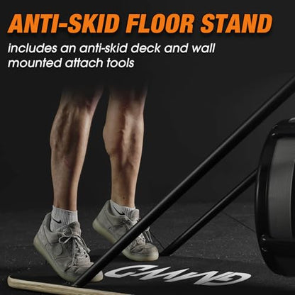 Ski Exercise Machine, GMWD Ski Equipment Indoor Aerobic Wind Resistance Machine, Indoor Strength Training Home Gym Equipment - color: Orange