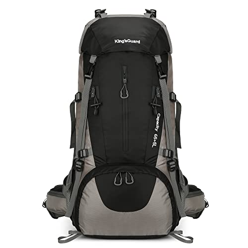 70L Camping Hiking Backpack with Rain Cover Waterproof Backpacking Backpack for Hiking Treeking Climbing Outdoor - color: Black