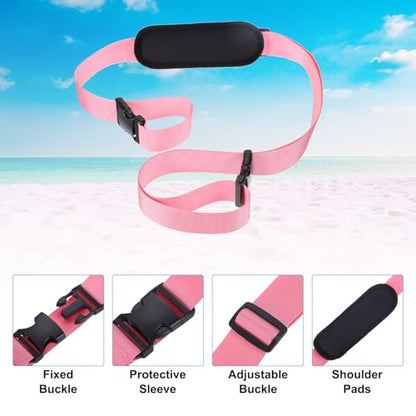 PATIKIL Pink Adjustable Beach Chair Straps, Shoulder Carrying Straps for Folding Chair Backpack - color: Pink