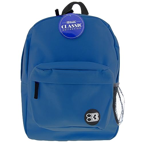BAZIC 1051 Classic Backpack, Blue, 17" - color: Blue, size: 17"