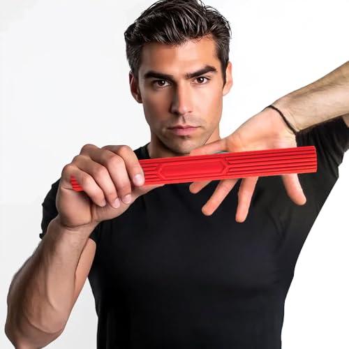 Inspack Flex Tennis Elbow Therapy Bar, Flexbar Treatment, Grip Strength Trainer, Therabars Flex Bars Physical Tendonitis, Wrist, Pain Relief, Forearm Strengthener Hand Exercise, Resistance Twist 25lb 15lb 10lb - color: Red_10LB