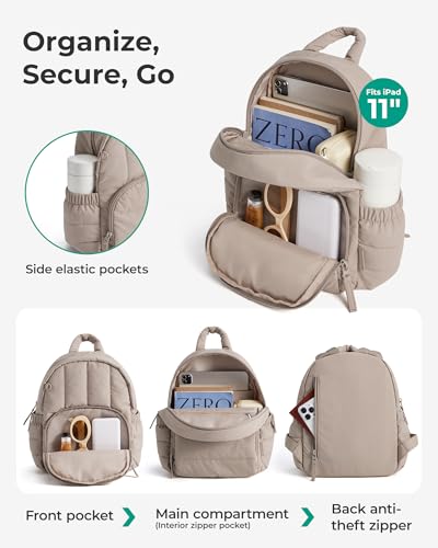BAGSMART Mini Backpack for Women, Lightweight Puffer Small Backpack Purse, Quilted Casual Travel Daypack, Cute Water-Resistant Bookbag for Daily, Leopard - color: Leopard