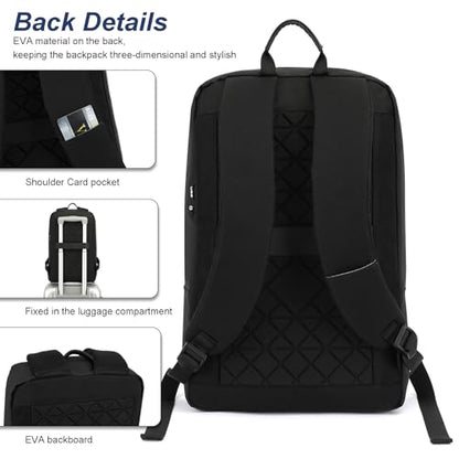 AUGUR Slim Backpack for Men 17 inch Laptop Backpack Computer Notebooks Lightweight Water Resistant Backpacks For Travel/Business/Work - color: 17 Inch Black