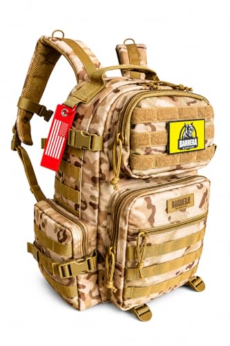 BARRERA Tactical Backpack 25L, Small Military MOLLE Backpack, EDC Assault Pack for Men & Women, Durable Water Resistant Backpack for Hiking, Camping, Travel, Bug Out Bag (Multicam Camo) - color: Multicam Camo, size: 25 L